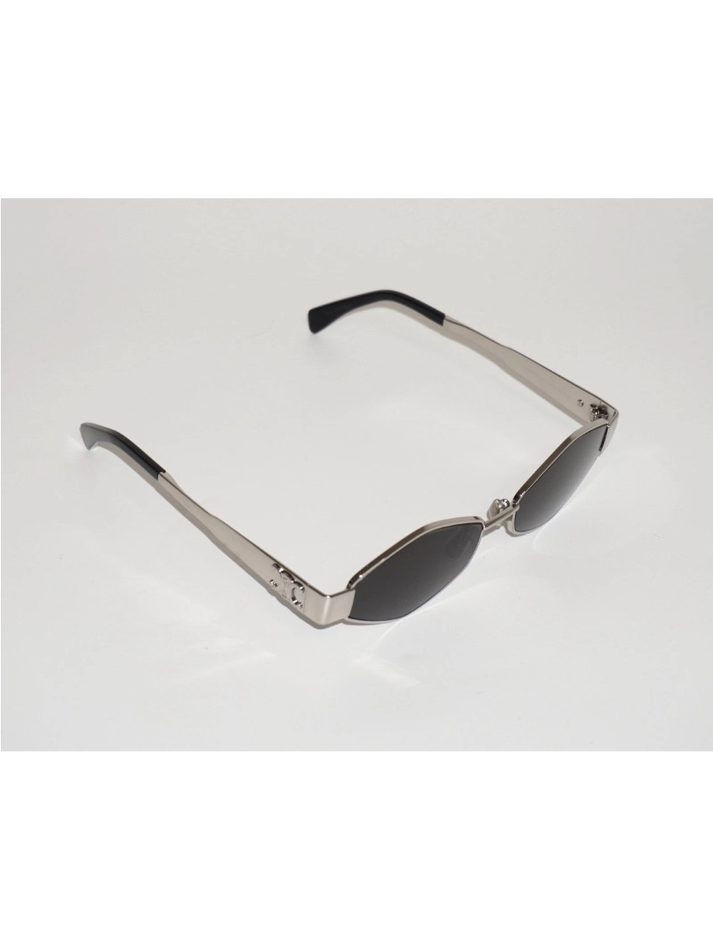 Celine Metal Triomphe 54MM Geometric Silver Sunglasses Gray Tinted Lens CL40254U - Picture 2 of 14